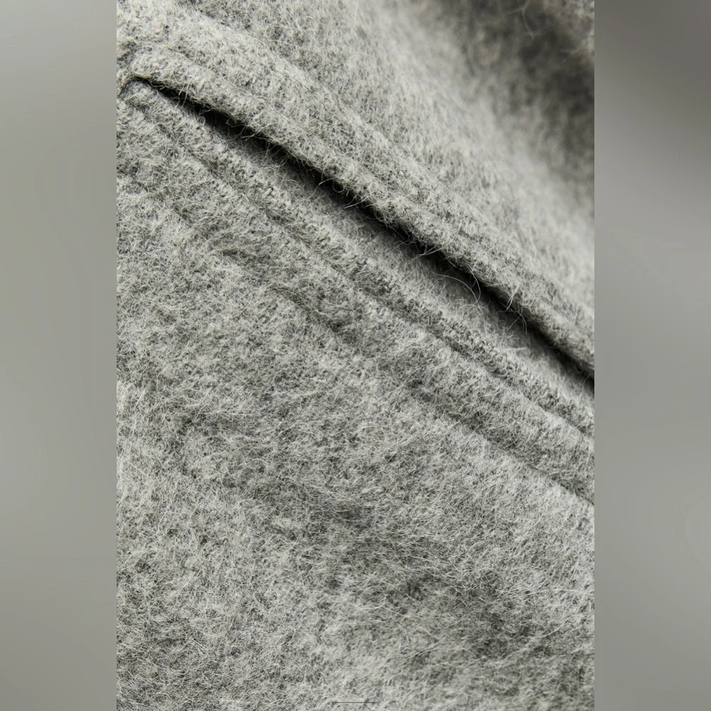 ZARA ALPACA BLEND CAPE COAT WITH SCARF ZW COLLECTION, size MEDIUM, NWT - Picture 11 of 13